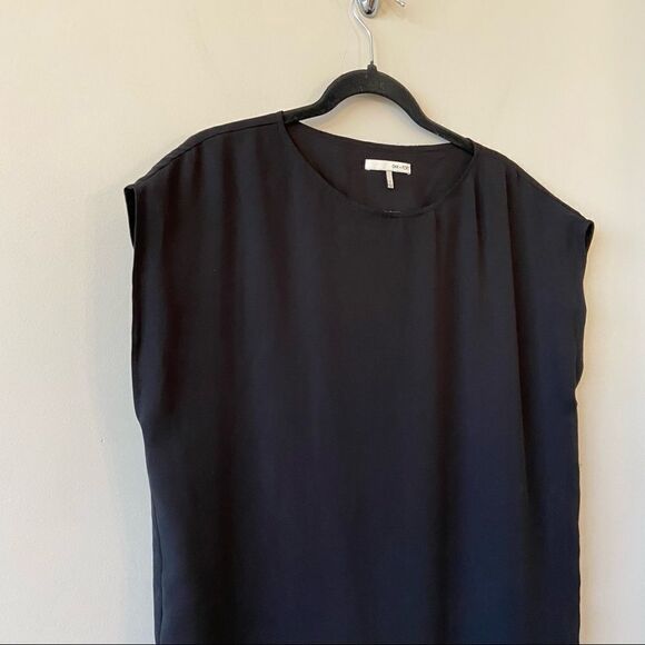 Oak & Fort -Black Shift Scoop Neck Mini Dress (Small) - Picture 3 of 7